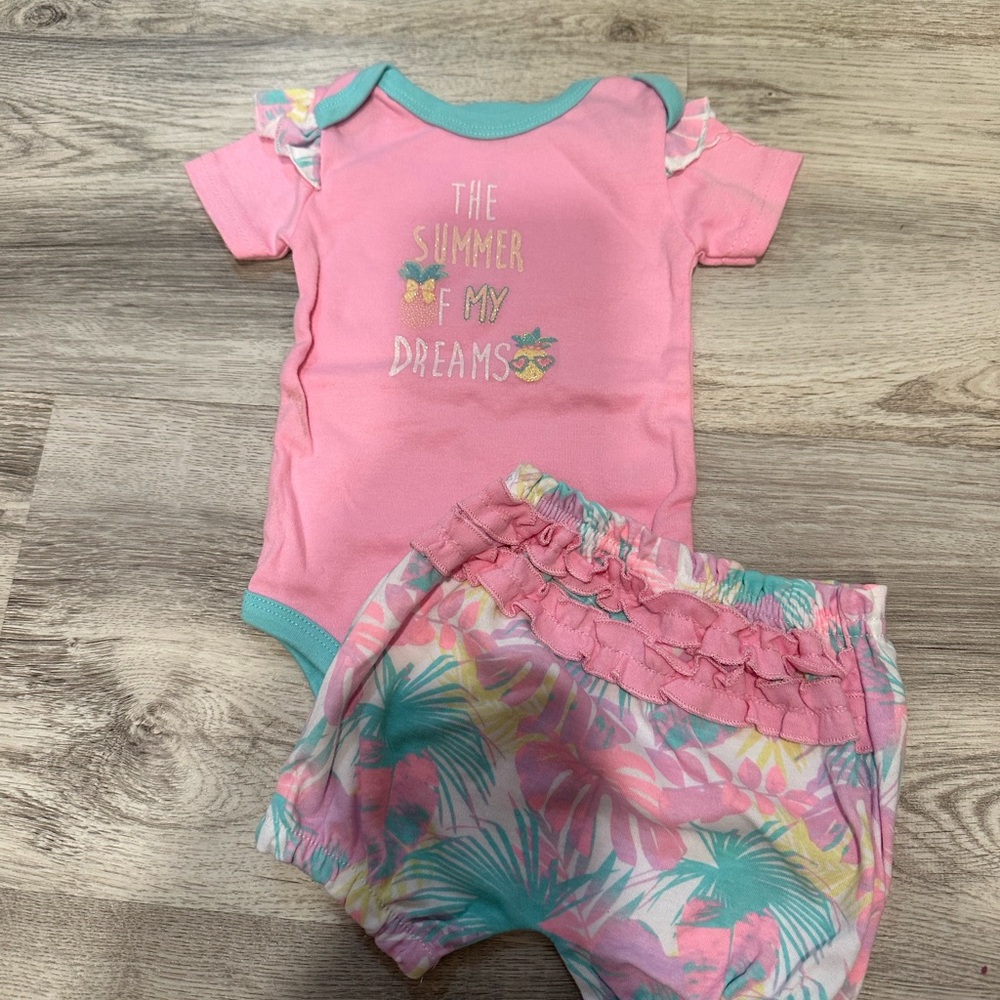 Mon Cheri Pink and Teal Kids Matching Set